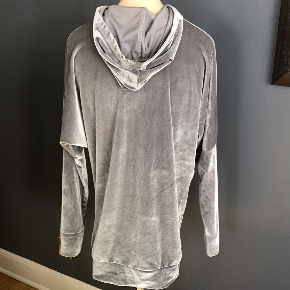 Influence gray velour stretch hoodie, S/M - Picture 5 of 5